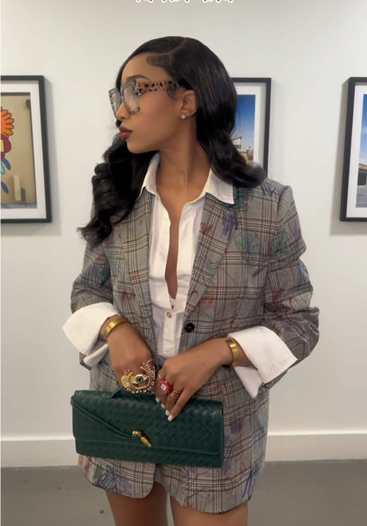 Schoolin Life 🖍️ 👩🏽‍🏫📗 @Fashion Nova  🔍Gina Graffiti Plaid Blazer  🔍Gina Graffiti Plaid Pleated Skort  