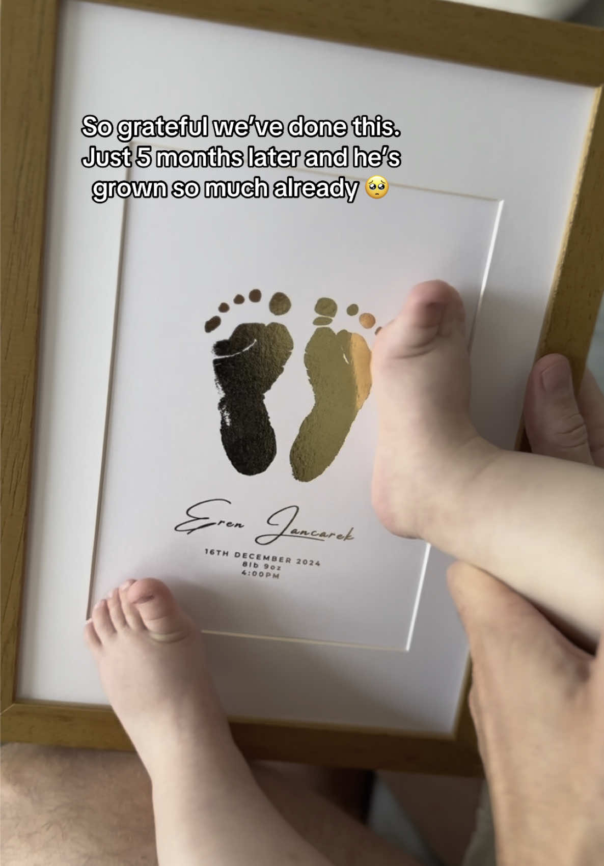 Time flies, don’t miss it 🦶🤍 #babyprints #newborn #babymemories #parenthood #daddysboy #mumsoftiktok #fyp 