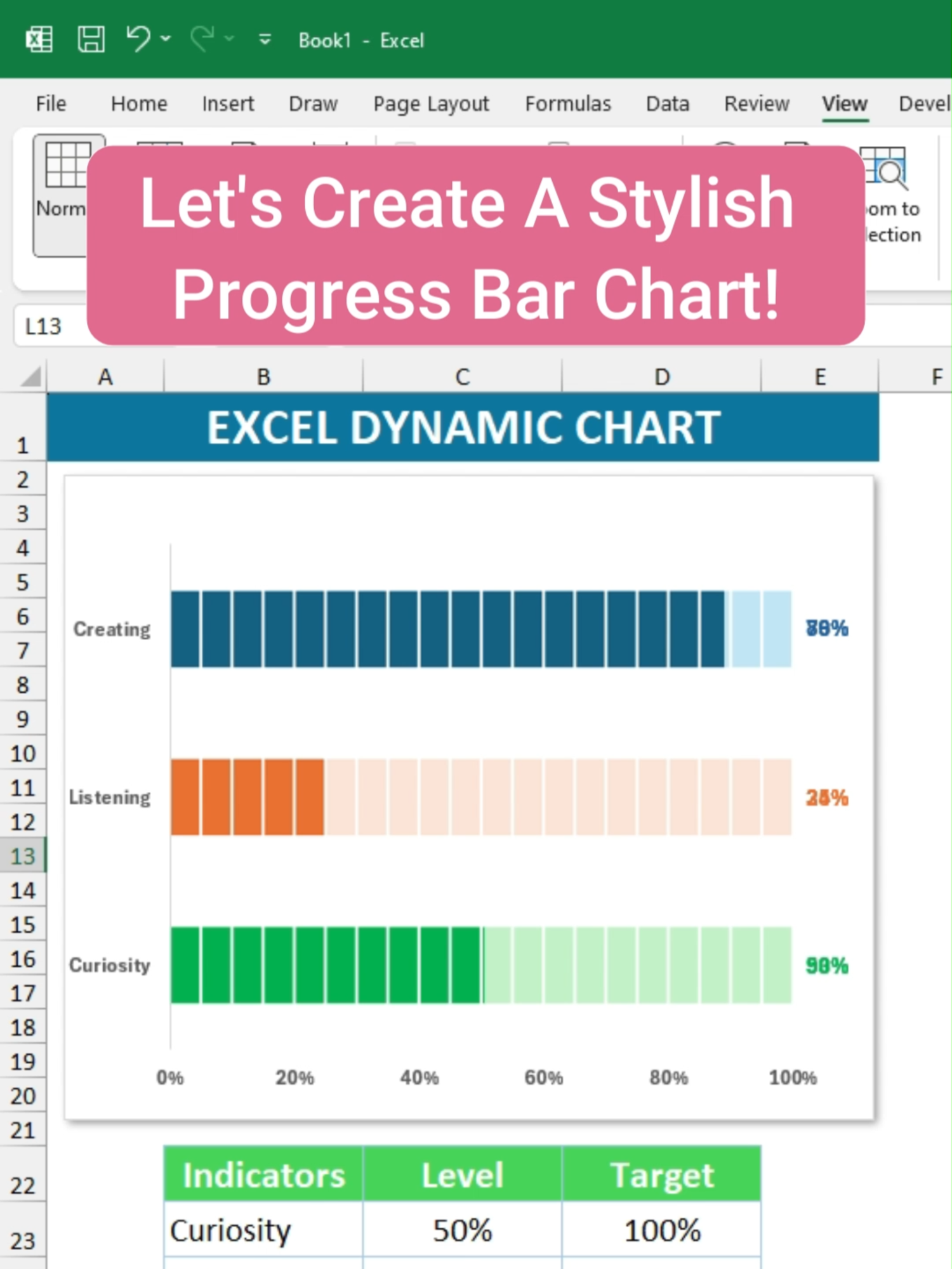 Create excel dynamic chart to show progress in style #teachersoftiktok #TikTokLearningCampaign #excel #tiktoktips #exceltutorial #learnexcelontiktok #excelhelp #productivityhacks #spreadsheetskills #microsoftexceltutorial #fyp #fypage #fypppppppppppppp