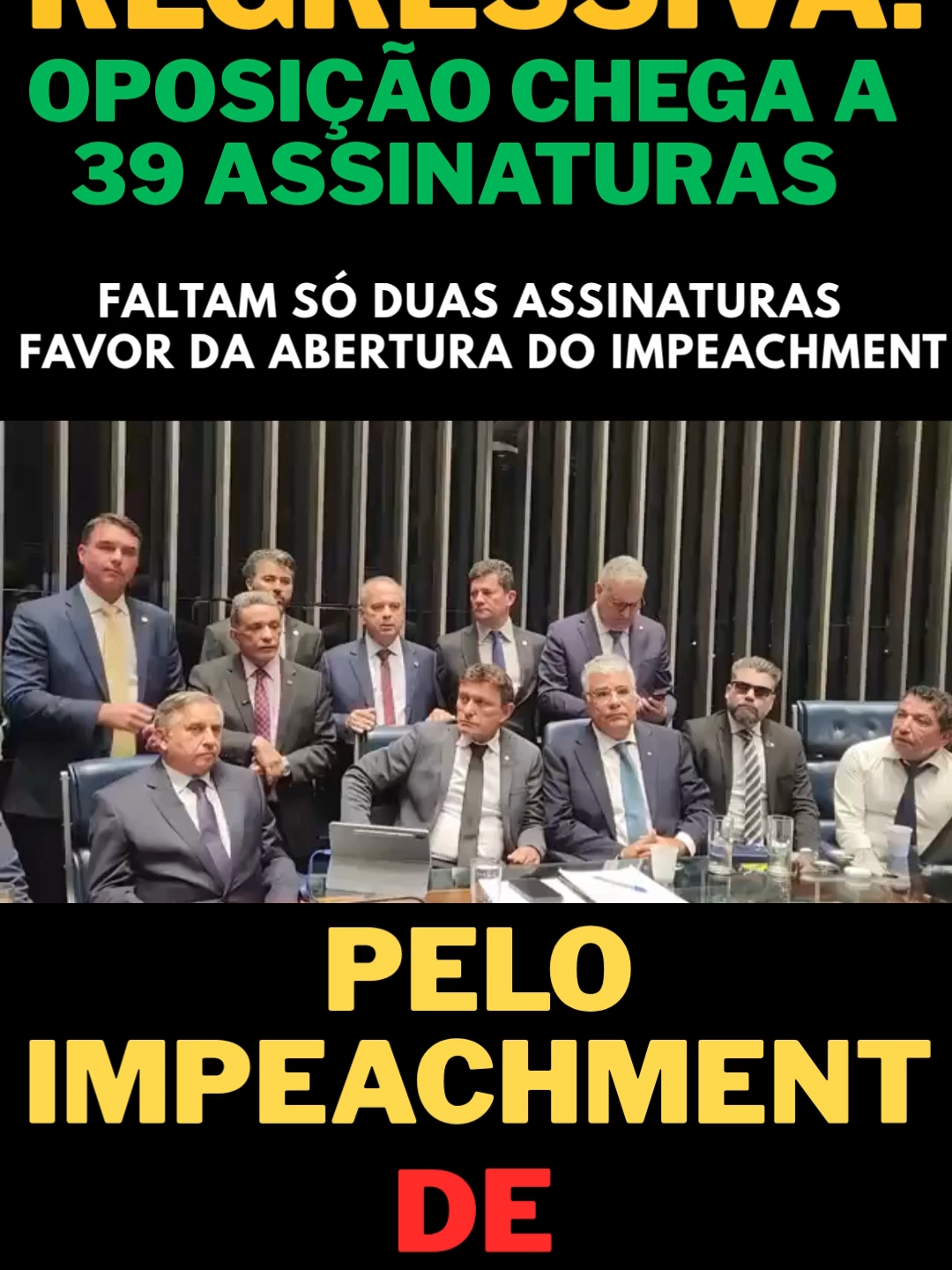 Contagem regressiva! Oposição chega a 39 assinaturas pelo impeachment de Alexandre de Moraes! Já somos 39! O Senado começa a reagir ao poder absoluto do xerife do Brasil. Faltam só duas assinaturas em favor da abertura do impeachment de Alexandre de Moraes!