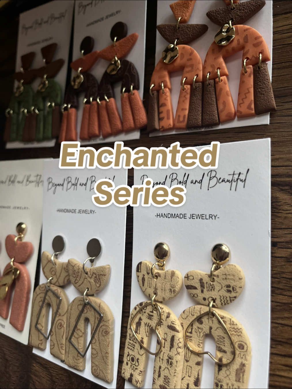 . Checkout our GORGEOUS Enchanted Earring Collection full of beautiful Fall and neutral tones.  Enjoy an additional 30% off your entire order using code BEAUTIFUL at checkout.  🔗 to shop is in my profile. . . . . . #funkyearrings #clayearringsofinstagram #handmadeearrings #earringsforher #bohoearrings  
