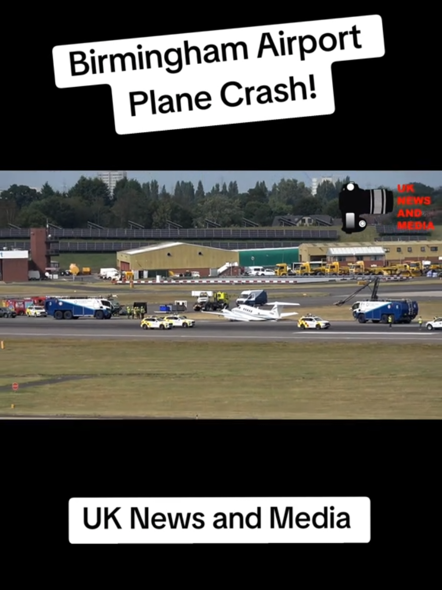 A #KingAir #Plane made an #EmergencyLanding at #Birmingham #Airport on #Wednesday #6th #August - the #PrivatePlane #TookOff from #Birmingham to #Belfast before realising there was an issue with the #LandingGear so sent out a #MayDay and returned to #BHX before making the successful #Emergency #Landing on #Runway #33 - One person on board received slightly #injuries after the #aircraft #landed and the #Gears #failed #collapsing #underneath - #Airport #FireTrucks and other #EmergencyServices #raced to #help those #OnBoard #evacuate  #PlaneCrash 