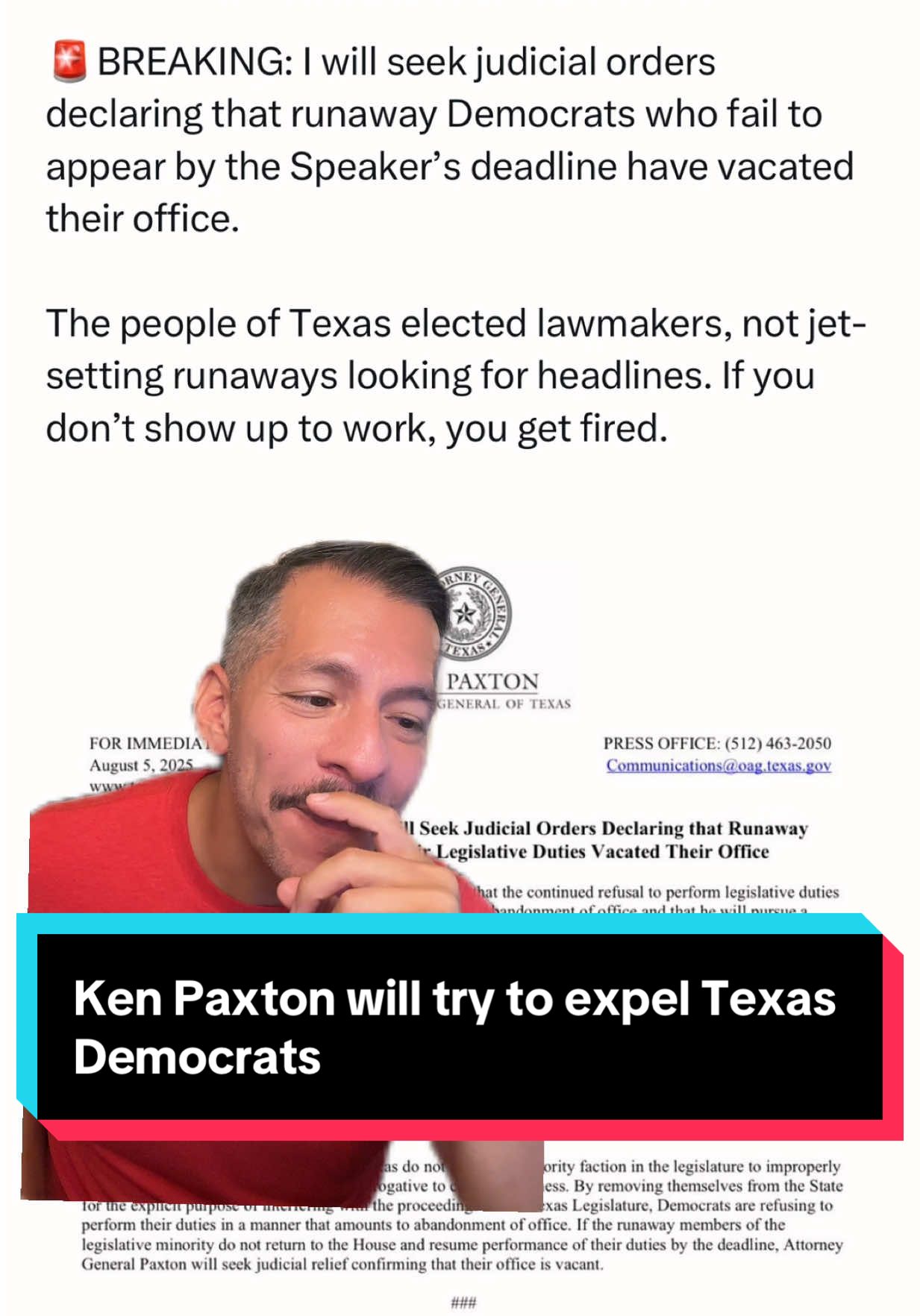 Ken Paxton will try to expel Texas Democrats #kenpaxton #gregabbott #democrats 