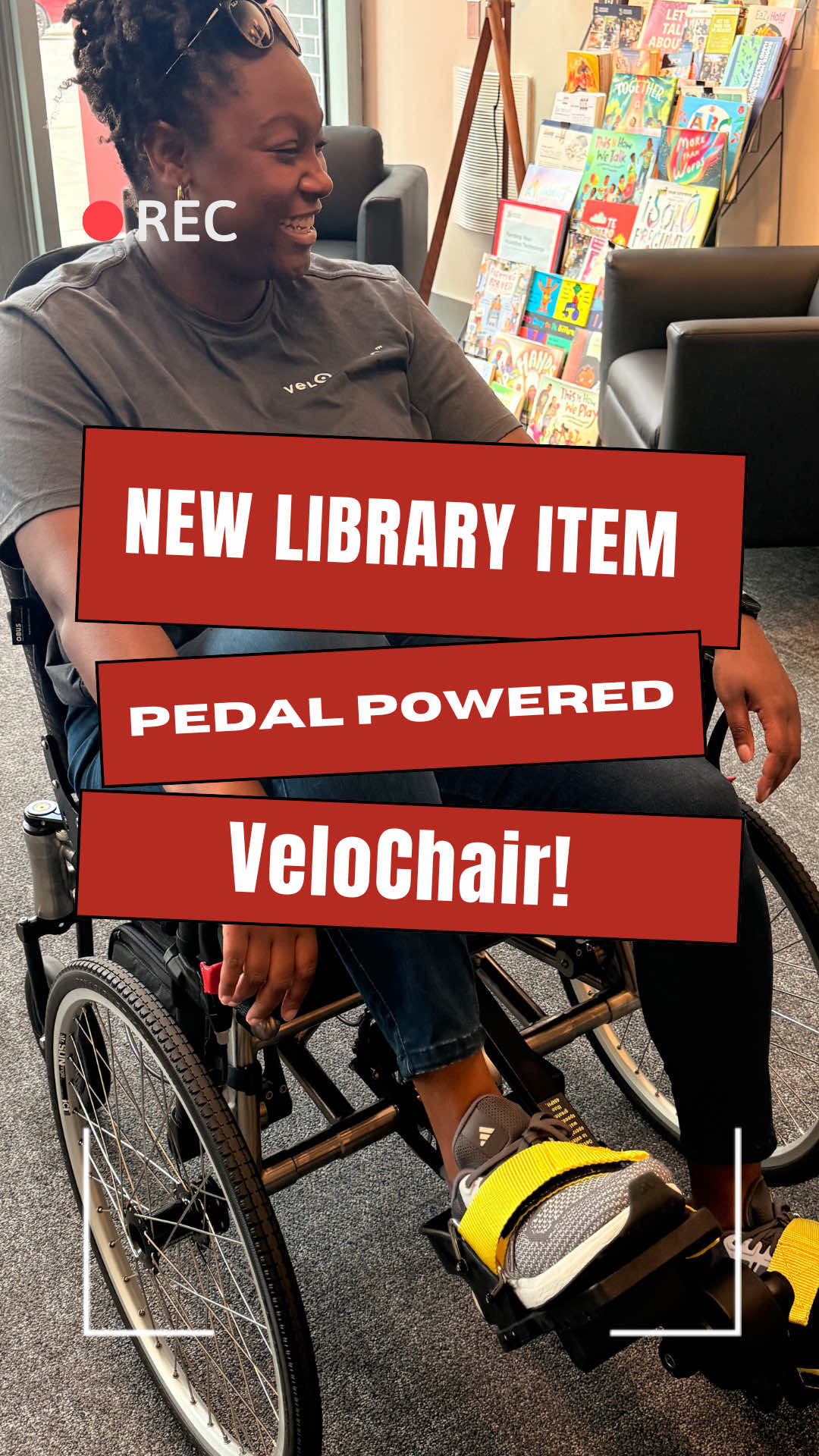 Want to try the VeloChair?? Let us know! Transcript: Have you seen the VeloChair? This mobility device is for anyone who wants to stay active but struggles with walking, balance, or standing for long periods. Is this something that would help you or someone you know? Let us know! Video description: 3 different people using the VeloChair in both indoor and outdoor settings. The VeloChair looks like a wheelchair with pedals and arm cranks that help you turn.  #Disability #Disabled #Accessible #Accessibility #Access #AssistiveTech #AssistiveTechnology #Adaptive #AdaptiveEquipment #VeloChair #Mobility 