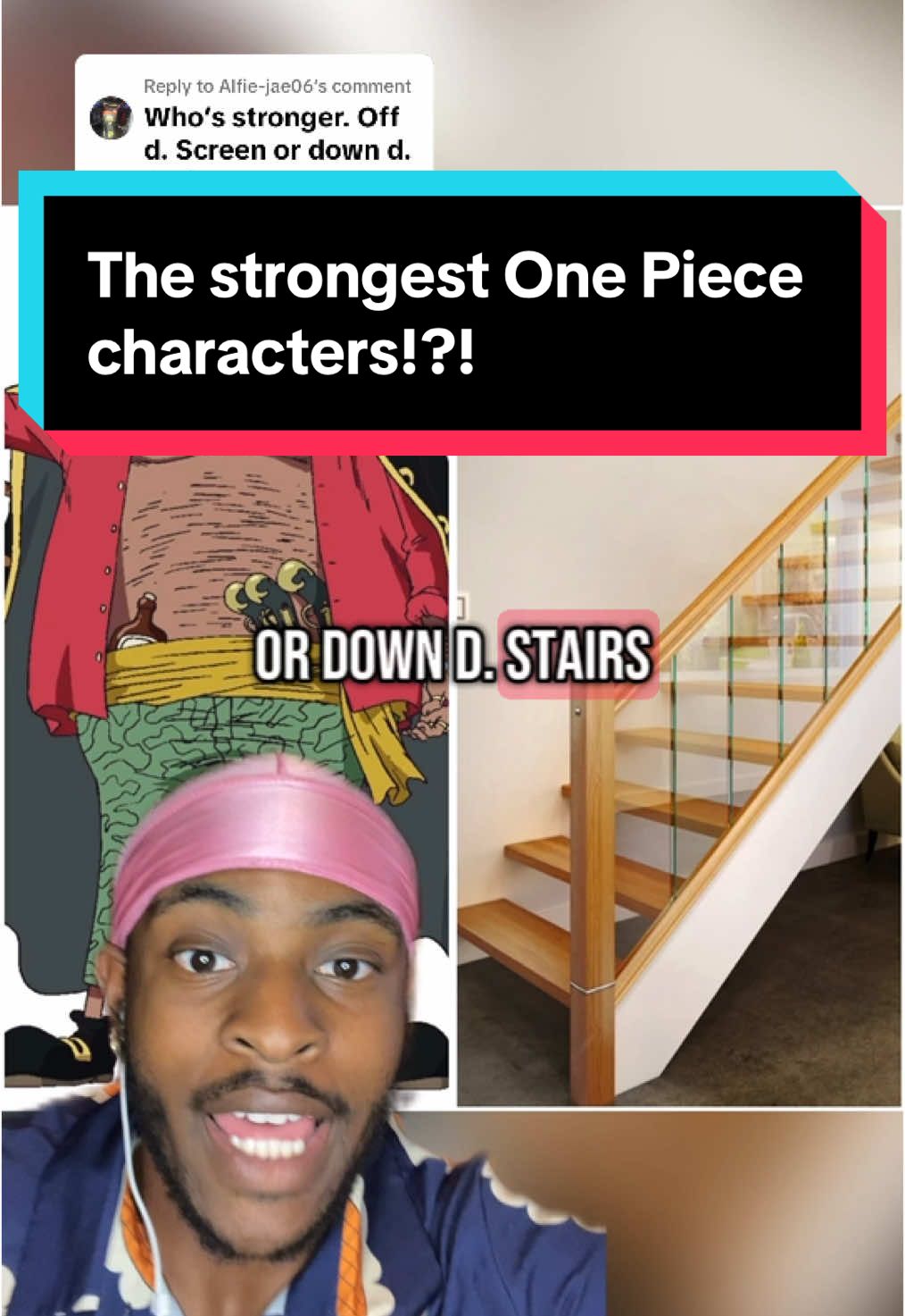 Replying to @Alfie-jae06 who do you have Down D. Stairs or Off D. Screen? #onepiece #blackbeard #zoro #anime #funny #op #fypシ゚viral #greenscreen #greenscreenvideo 