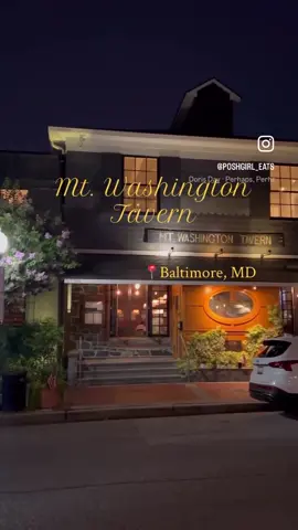 Dinner at @mtwashingtontavern ✨ This is one of Baltimore’s treasured restaurants. A neighborhood eatery that has an incredible menu with amazing ambiance. The perfect place to go for dinner or a late night drink this summer! 🍸✨ 📍5700 Newbury St. Baltimore, MD  🔶Bistro Steak w/ roasted potatoes & sautéed green beans  🔶Imperial Salmon - topped with crab meat and Alfredo sauce  🔶Dessert bites (strawberry cheesecake, flourless chocolate cake, lemon-blueberry cake)