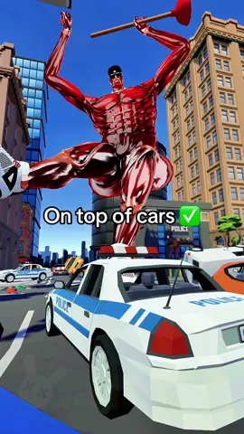 On Top of Cars 😂 | Colossal Titan | Attack on Titan #aot #AttackOnTitan #anime #colossaltitan #meme #fyp #trend 