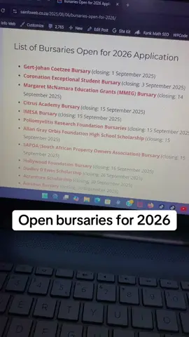 Open bursaries for 2026 Bursaries 2026 2026 bursaries opportunity #bursary #2026bursaries #bursaries #education #student #students #learning #southafrica 
