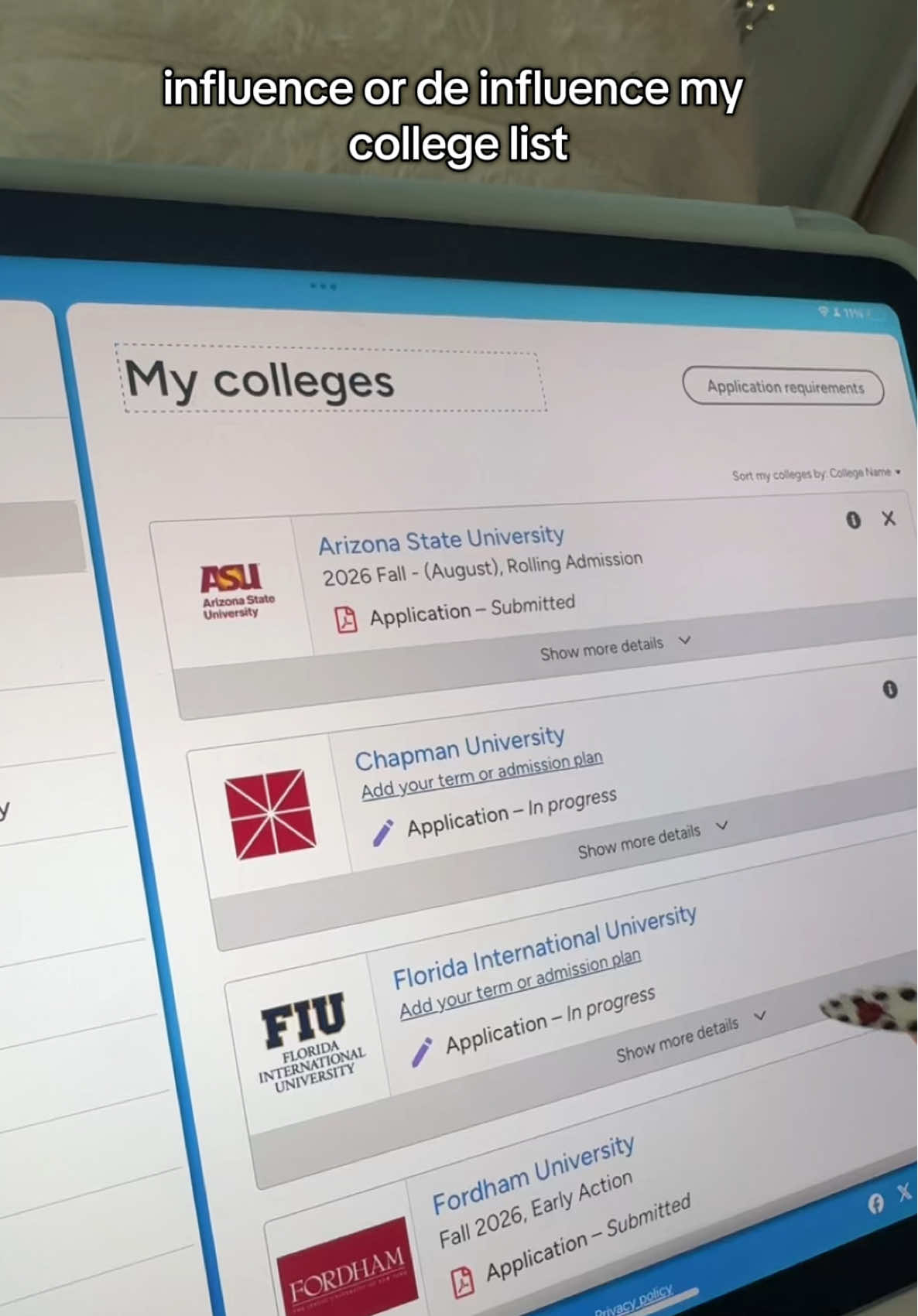 Here’s my current list as a senior in the class of ‘26! influence me or deinfluence my college list 📚🎓✏️ @universityofnevada @Utahstate @University Of Oregon @UNLV @Pace University  @Penn State University @Loyola @Arizona State University @University of Arizona @University of Utah #classof2026 #senior #senioryear #seniors #college #CollegeFootball #commonapp #commonappessay #commonapplication #collegeapps #collegeappszn #collegeappstrategy #asu #arizonastate #chapman #chapmanuniversity #fiu #fordha #fordhamuniversity #unr #university #college #universityofnevada #universityofnevadareno #reno #tempe #florida #oregon #uo #usf #penn #pennstate #fyp #fypシ゚viral #fypage #fypシ #fyp #fyppppppppppppppppppppppp #fypage #foryourpage #viral #viralvideo #viraltiktok #famous #highschool #nyc #newyork #newyorkcity 
