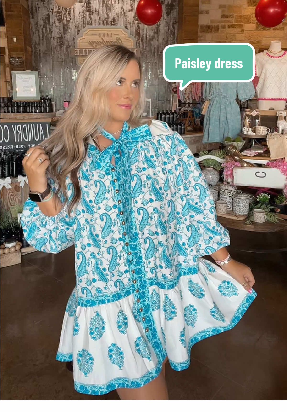 What plays in my head when I’m wearing this dress!! #cute #paisley #western #girly #chic #cutie #fyp #lakegranburymercantile #shop #shopping #bliss #rodeo #rodeotok 