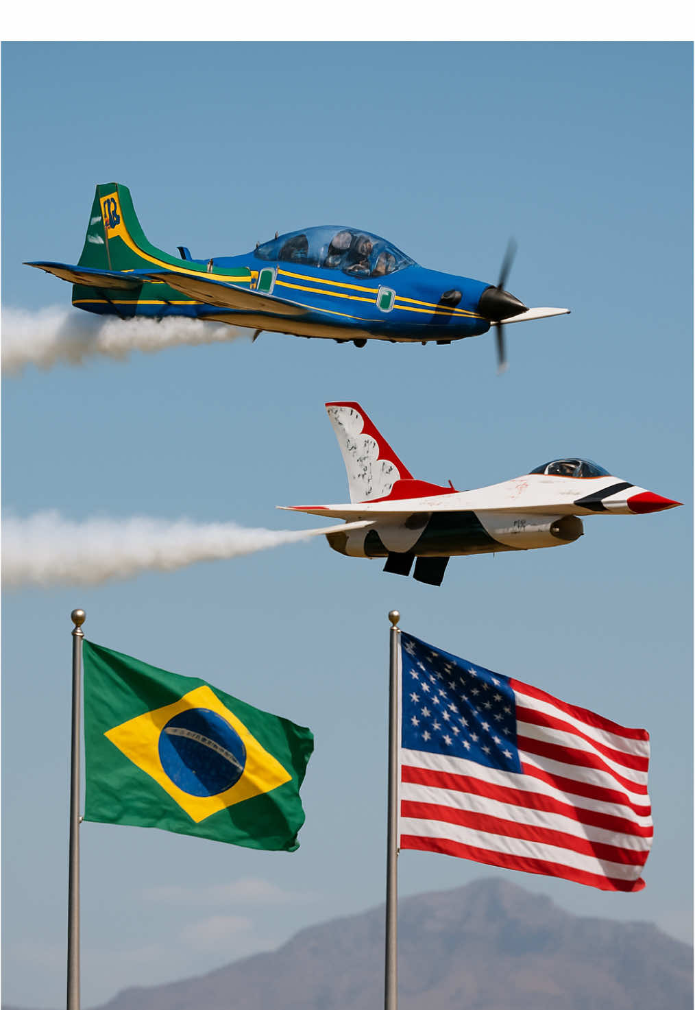 Esquadrilha da fumaça 🇧🇷 ou thunderbirds 🇺🇸                                #aviation #forcaaereabrasileira #exercitobrasileiro🇧🇷 #aviação #estadosunidos🇺🇸 #vaiprofy 