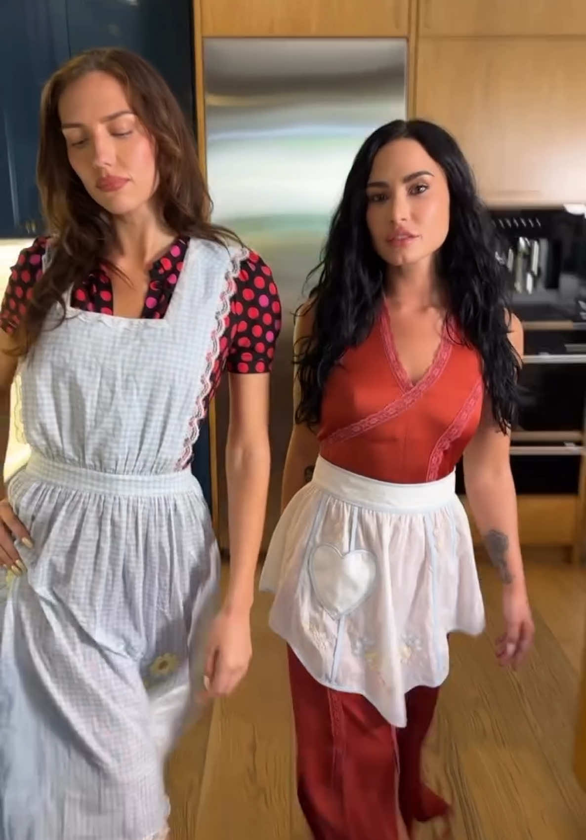 @sydney lynn and @Demi Lovato throwing a fit in For Love & Lemons x @Shop Lynnee 🍳🧈 #forloveandlemons 
