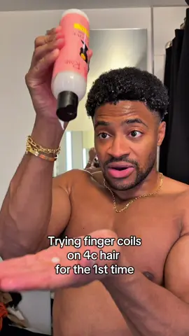 Trying finger coils on 4c hair #blackhair #blackhairstyles #menshair @Camille Rose 