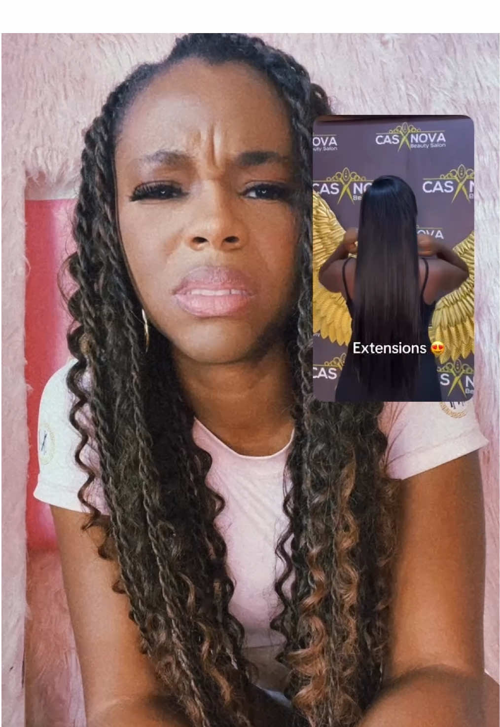 He could flat iron her hair down a little more or add more track hair to the top 💕 #tapeins #hairextensions #bundles # #tapeinextensions #tapeins #tapeinhair #hairvlog 
