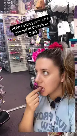 Getting your ears pierced in the 90s at Claire’s was a right of passage 😅   #90s #millennials #nostalgia 