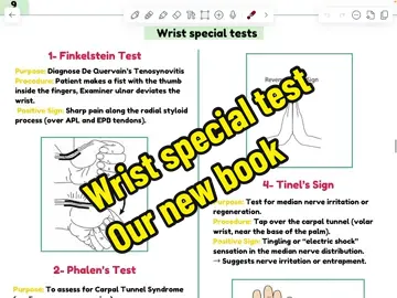 Wrist special test  Our new book #anatomy #wrist #specialtests #orthopedics #ortho #عظام #طبي 
