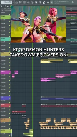 I remixed TAKEDOWN like it was for the final fight against Gwi-Ma 👊 #kpopdemonhunters #remix #producertok #epicmusic #composer 