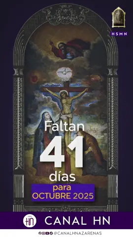 ¡Prepárate!, faltan solo 41 días para el mes de Octubre. La espera se acorta, los corazones vuelven a latir de emoción, no hay peruano que no sienta como algo entrañablemente propio el color morado, los cánticos, los cirios ardientes, las marchas procesionales, unámonos e imploremos su santa bendición, el Señor de los Milagros vuelve a encontrarse con nosotros. Nazareno, siempre es mi corazón. Síguenos en nuestras redes sociales: https://linktr.ee/HSMNazarenas #CanalHNazarenas #HSMNazarenas #EnCaminoAlMesMorado2025