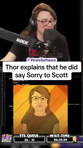 Thor explains that he did say sorry to Scott #piratesoftware #gamedev #streamer #twitch 