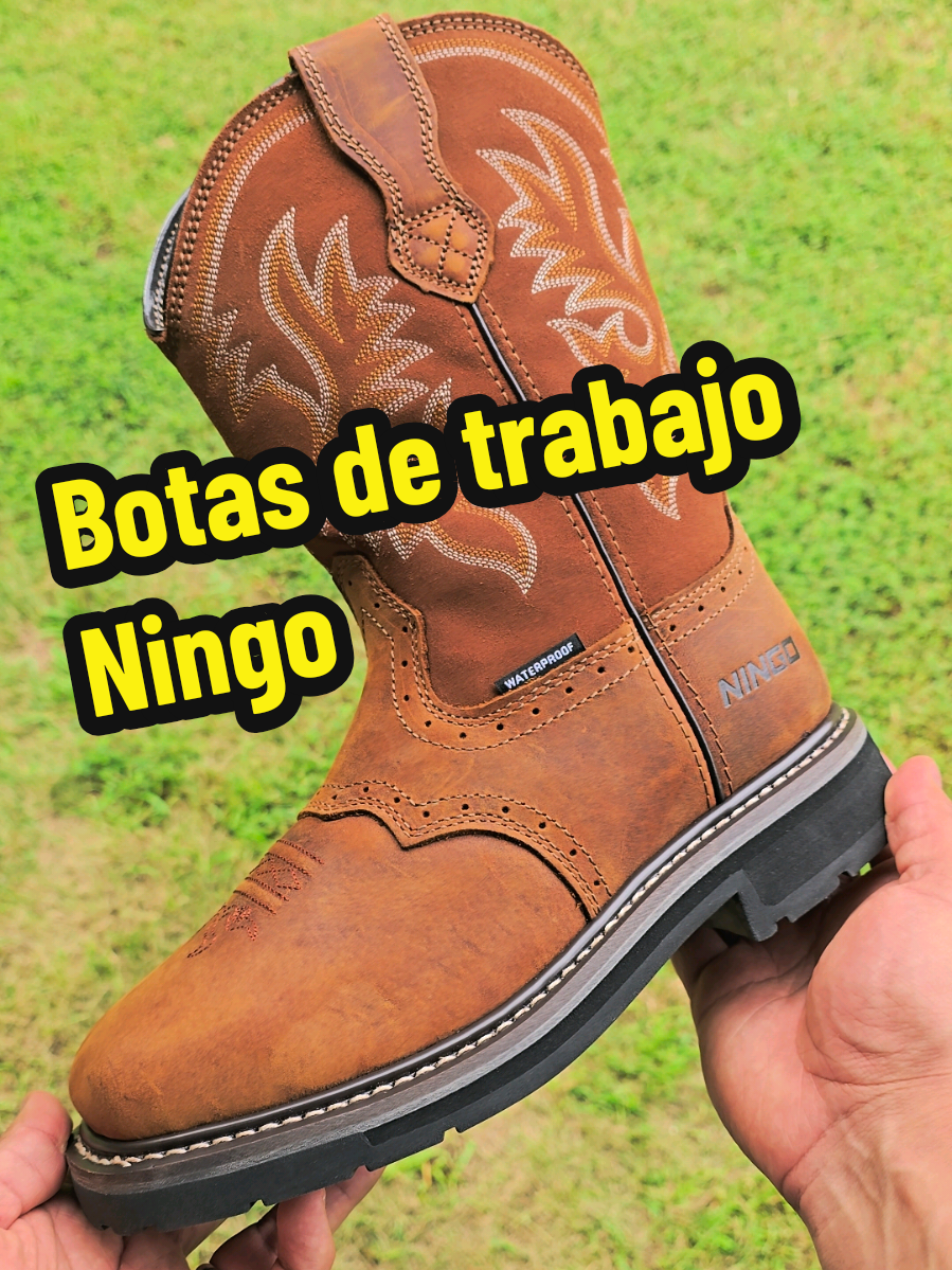 Botas de trabajo con punta resistente a impactos, zuela antideslizante contra agua y aceite y water proof #boots #cowboyboots #workboots #safetyshoes #tiktokshopbacktoschool #tiktokshopcreatorpicks 