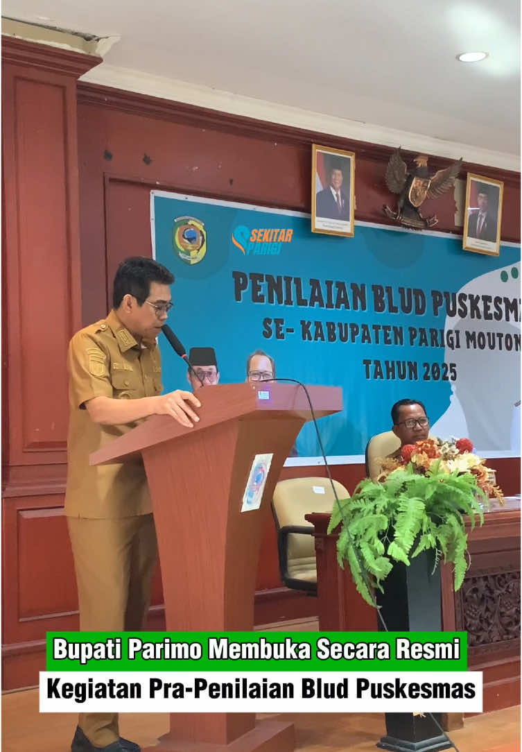 Senin, 4/8/2025 Bupati Parigi Moutong  Erwin Burase, secara resmi membuka kegiatan Pra Penilaian Badan Layanan Umum Daerah (BLUD) untuk seluruh Puskesmas se-Kabupaten Parigi Moutong bertempat di Aula lantai II Kantor Bupati Parigi Moutong. Kegiatan ini dihadiri Ketua TP-PKK, Kepala BPJS Kesehatan, para kepala dinas, tim penilai BLUD, serta para Kepala Puskesmas Se-Kabupaten. #sekitarparigi #parigimoutong #pemdaparimo #sulawesitengah 
