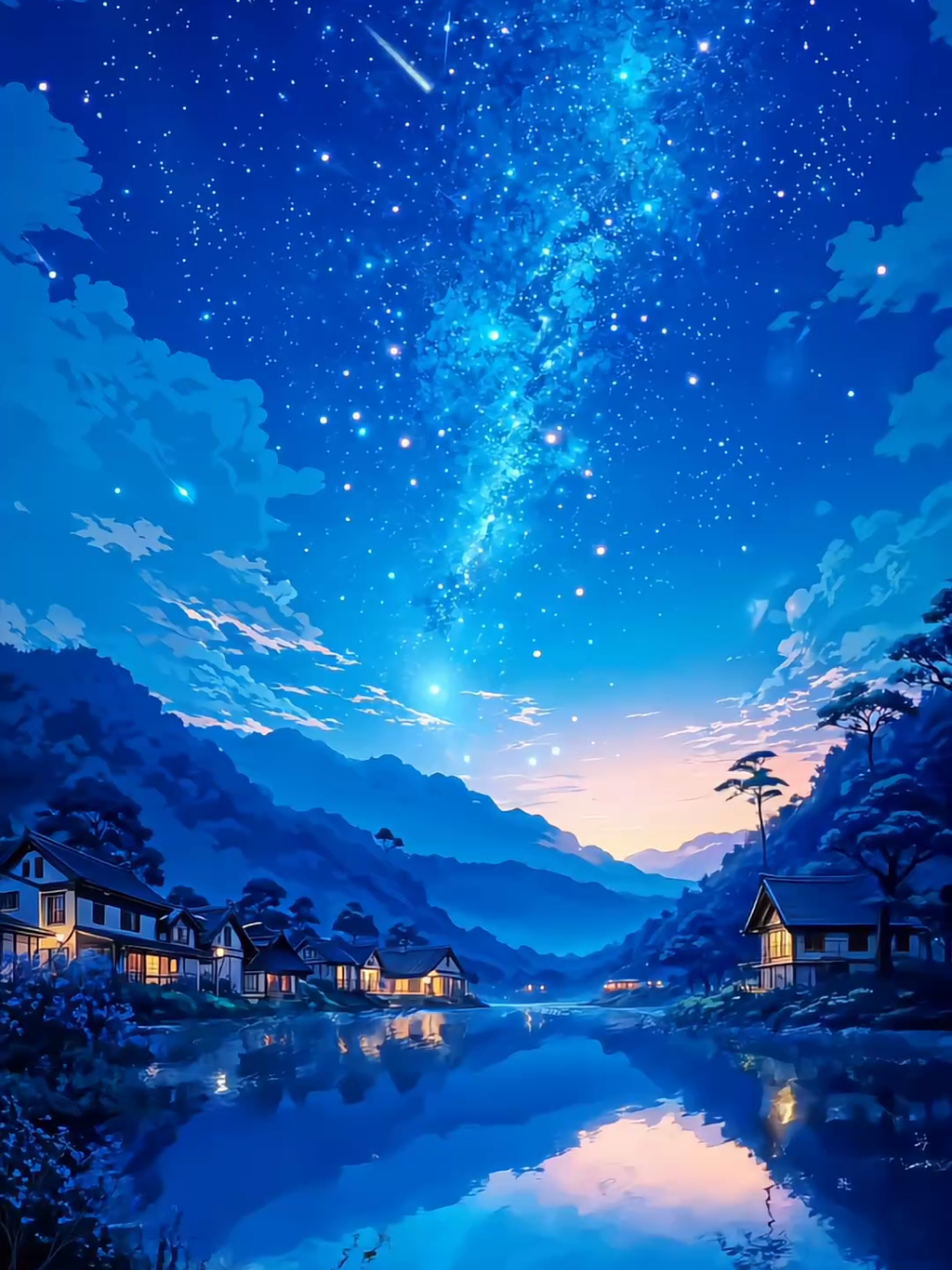 A peaceful night under a galaxy of wonders, Set this to your phone with link in Bio!! Cc art : @aiart.wisdom (follow them for more exclusive) #LiveWallpaper #StarryNight #AestheticVibes #PeacefulView #NightSkyLovers   #RelaxingVisuals #MidnightMood #4KWallpaper #TranquilScene #CalmNature   #AnimeScenery #Dreamscape #DigitalSerenity #ScenicWallpaper #VisualEscape   #SoothingLoop #SkyFullOfStars #WallpaperVibes #CosmicBeauty #ChillAmbience 