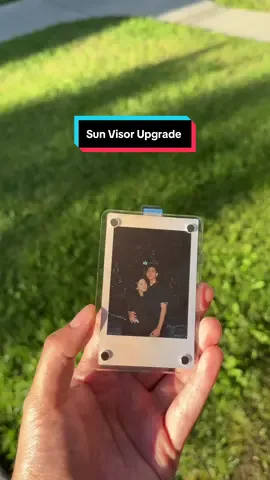 The cutest sun visor upgrade!! #polaroid #pictureframe #Love #fotos #caraccessories #pictures #amor 
