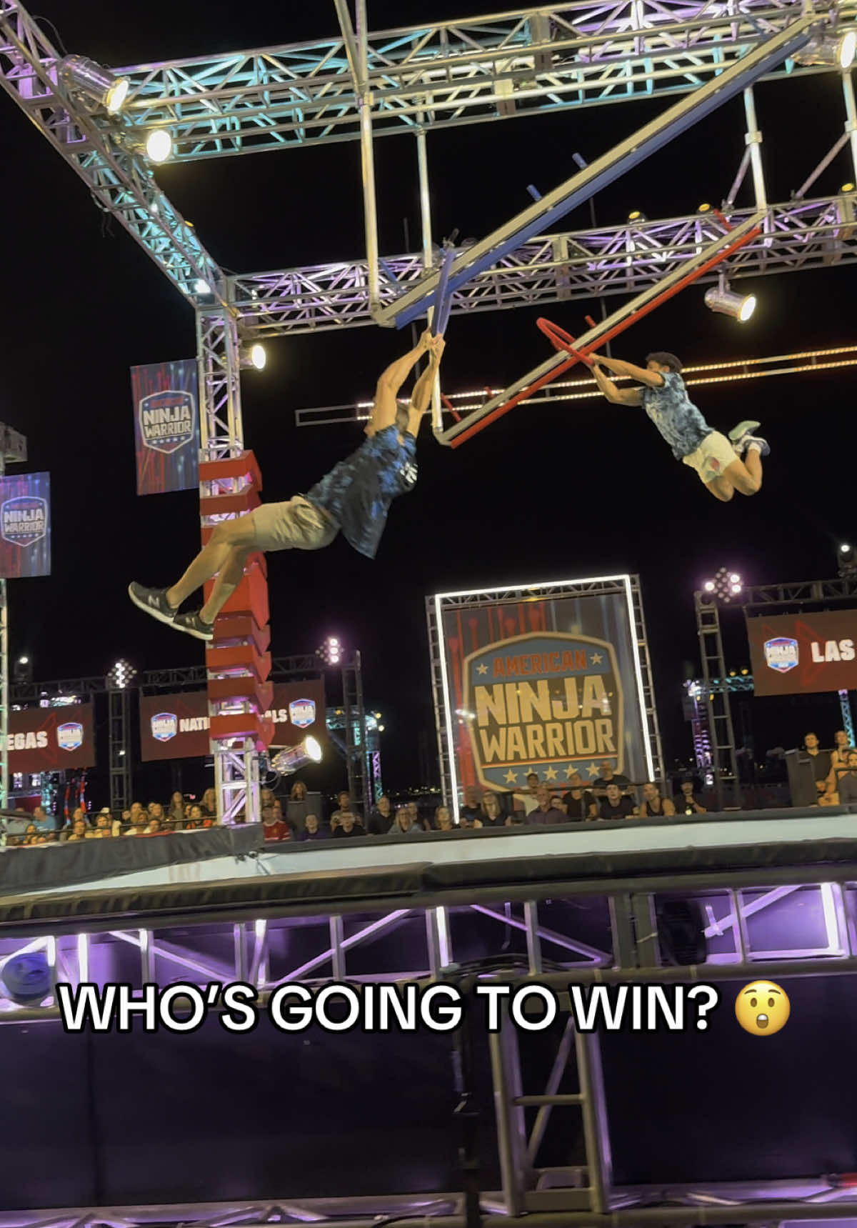 Luke and Caleb match each other move for move in this epic race 😳👏🏽 #AmericanNinjaWarrior #ANW #ninjawarrior 