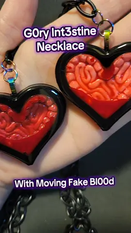 I only have a few of the pink int3stines left in my etsy, and then this version will be gone as I am redesigning the whole necklace. Grab this version while you can because they sell out fast 🫶🏻🫶🏻 I appreciate everyone's support 🖤 #horrorlover #altjewelry #creepyvibes #horrortok #kittyslilkrafts 