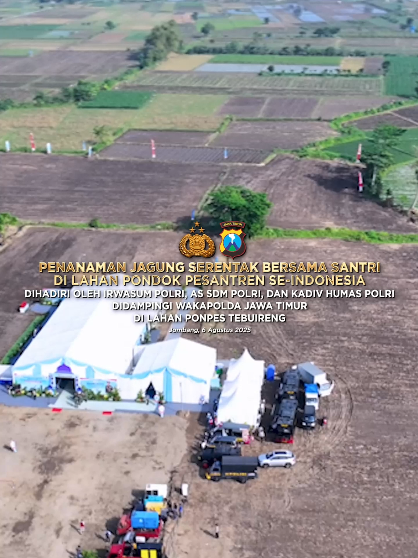 ⭐⭐⭐ Komjen Pol. Prof. Dr. Dedi Prasetyo, S.H., M.Hum., M.Si., M.M., Irwasum Polri bersama ASSDM dan Kadiv Humas Mabes Polri dengan didampingi Wakapolda Jawa Timur beserta PJU Polda Jatim melaksanakan kegiatan penanaman jagung serentak bersama Santri dilahan Pondok Pesantren Se-Indonesia yang dilaksanakan di Ponpes Tebu Ireng di Jl. Raya Desa Jombok, Kecamatan Ngoro, Kabupaten Jombang. . . . #polripresisi #wakapoldajatim #astacita #spripimpoldajatim