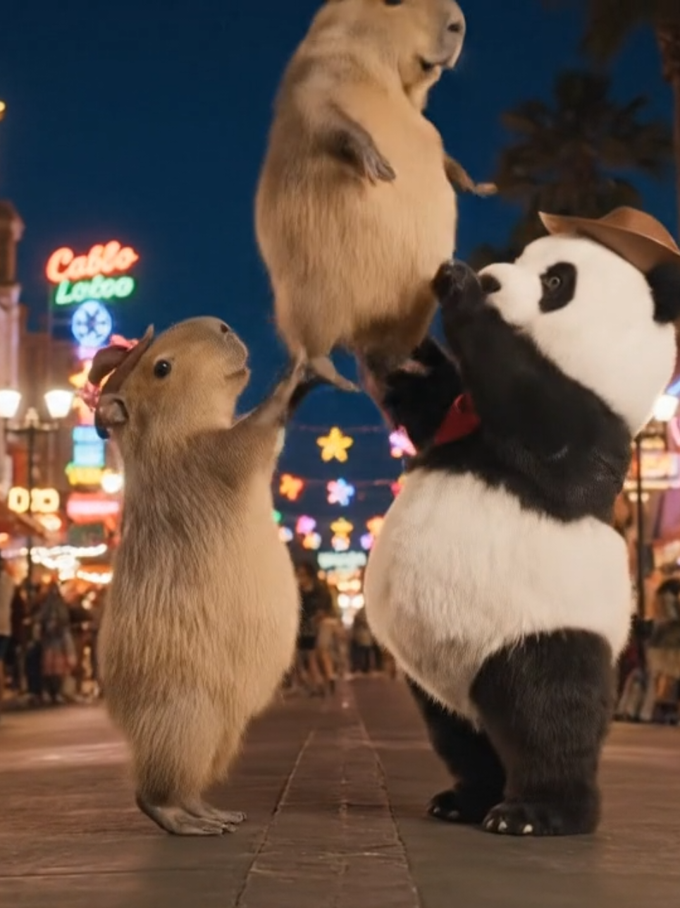 Queeee? 🫨 #foryou #tiktok #fyp #capibara #baile #panda #noche 