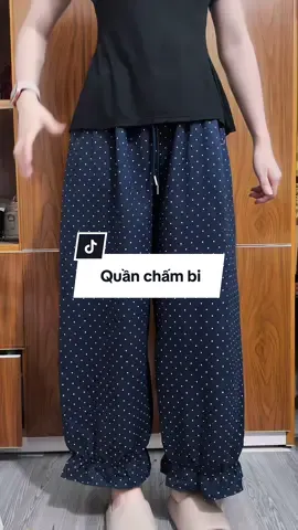 Quần suông chấm bi dễ mặc, phối đồ xinh #xuhuongtiktok #quanxinh #viral 