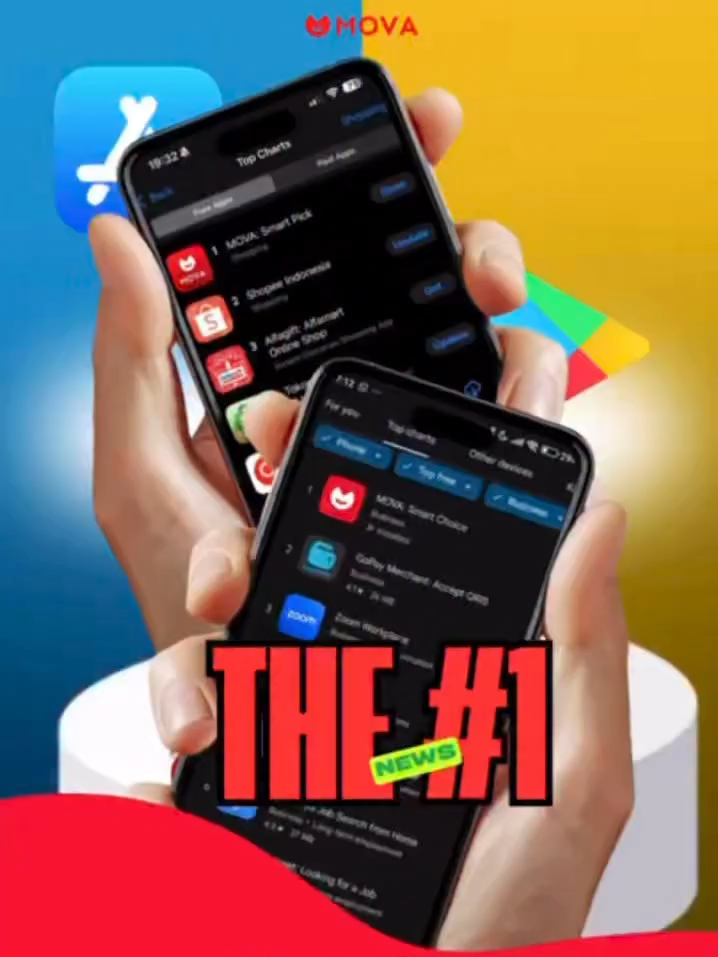 BREAKING NEWS ! ✨ Bukan mimpi. Bukan settingan. MOVA jadi Aplikasi No. 1 Free App Kategori Shopping di Play Store & App Store Dari “apa itu MOVA?” jadi “Wah, semua orang pakai MOVA!” Ini bukan sekadar aplikasi, ini CULTURE. Ini bukan cuma cashback, ini SMART CUAN. Terima kasih, MoFriends ! Kalian bukan cuma pengguna, kalian pionir revolusi belanja cerdas. Yang belum join? Mau sampai kapan kalian menunda ? Download Sekarang di Playstore / Appstore. #belanjauntungpakaimova #theunlimitedexperience #MOVATop1Playstore #MOVATop1Appstore #AplikasiShoppingTerbaik