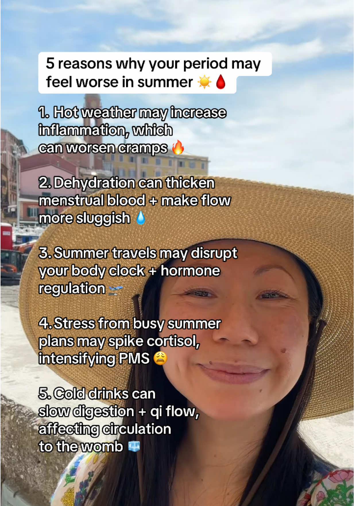 Hot temps, iced drinks, cortisol spikes—there’s a reason your period might feel more intense in the summer. 🩸🌿☀️ Here’s what’s happening: 1. Heat may increase internal inflammation, leading to more painful cramps 2. Dehydration thickens blood and makes flow more sluggish 3. Travel and irregular sleep throw off hormone regulation 4. Summer stress spikes cortisol, making PMS worse 5. Iced drinks? They slow qi flow + digestion, affecting circulation to the womb In Traditional Chinese Medicine, every season impacts our cycle. Once I started syncing my lifestyle with these seasonal shifts, my cramps got lighter and moods more stable. Summer is a time of yang—so your body needs extra support to stay in balance. 🤗 Want to know which herbs and rituals help you stay balanced this season? Tap the link in bio to take the free Elix Health Assessment. 📝  #periodpain #hormonehealth #tcm  #chinesemedicine #womenshealth #pmsrelief #summertips #naturalremedies #cyclesyncing #holistichealth