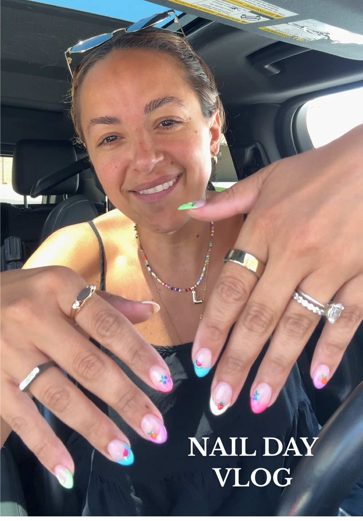 I am quite literally obsessed!! 🍉🍊🍋🫐🍓 I went to @Sammy Lynn !! #nailsoftiktok #nailday #naildaywithme #naildayvlog #hardgel #MomsofTikTok #fyp #minivlog #nailinspo 