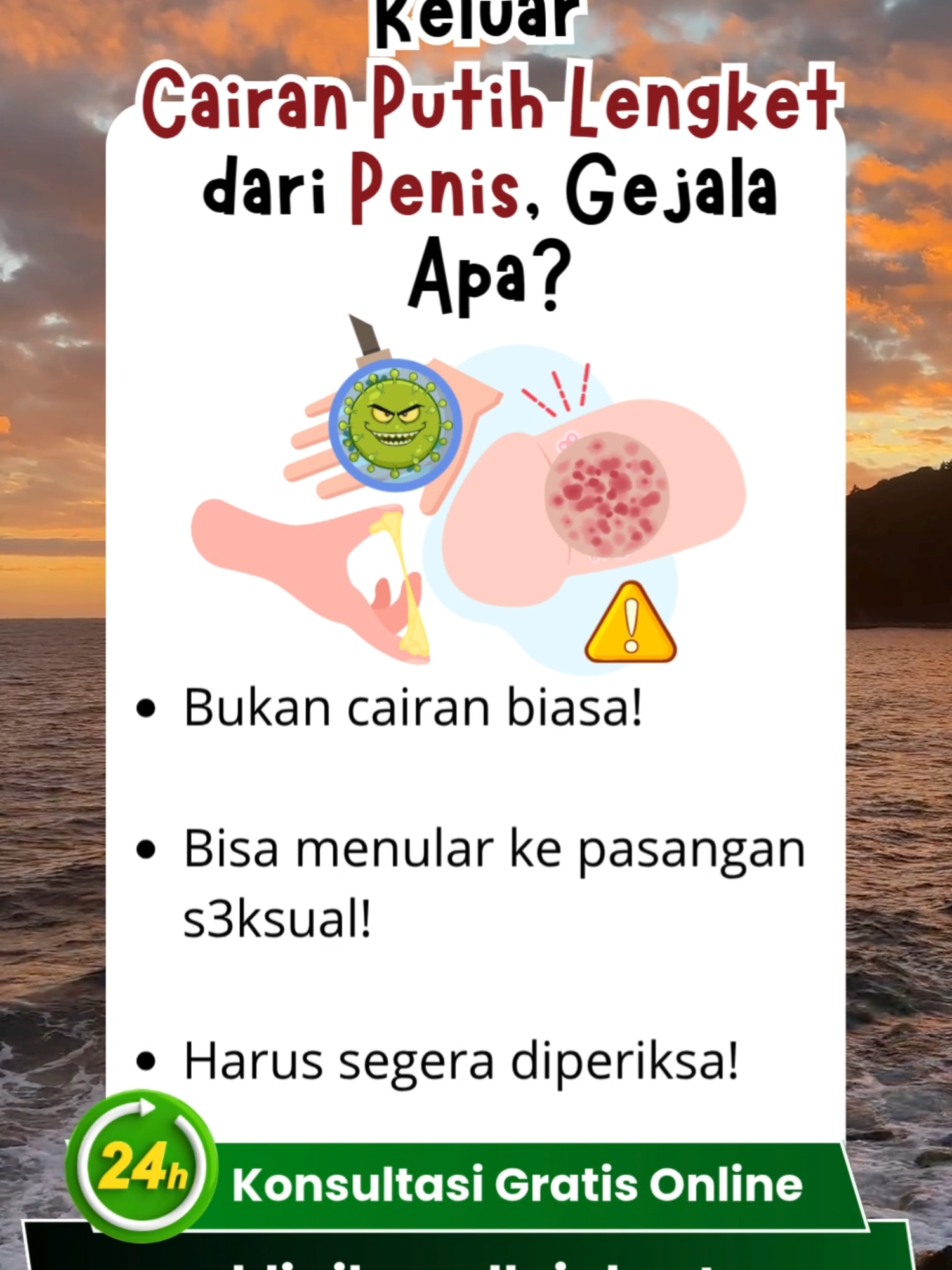 Keluar Cairan Putih Lengket dari Penis, Gejala Apa? Info Selengkapnya Hubungi Nomor yang Tercantum pada Profil untuk Berkonsultasi secara (GRATIS)! #xybca #fyp #fyppppppppppppppppppppppp #pms #ims #penyakit #infeksi #penyakitkelamin #infeksikelamin #klinikapollo #jakarta #edukasikesehatan #infokesehatan