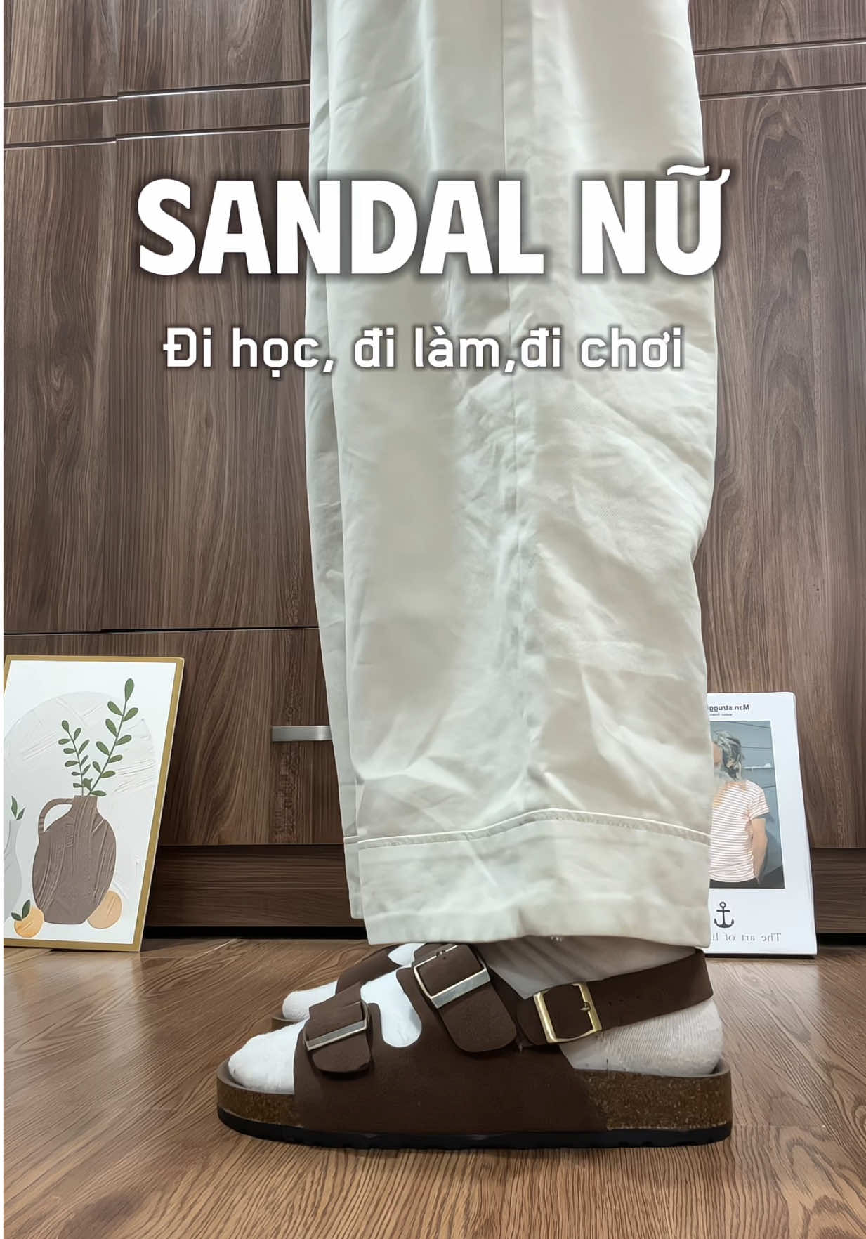 Sandal da lộn phối đế trấu đi học đi làm đi chơi #xuhuong #sandal #sanphamxuhuong 