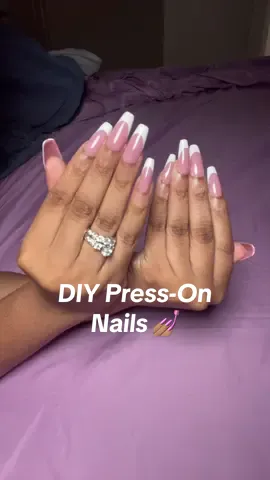 Skip the nail salon ⏱️ Get flawless nails in under 30 mins! 💅🏽 Shop these press on nails before they sell out! 🛍️  #tiktokshop #pressonnails #nailtok #quicknails #diynails #pressonsthatlast #frenchtipnails 