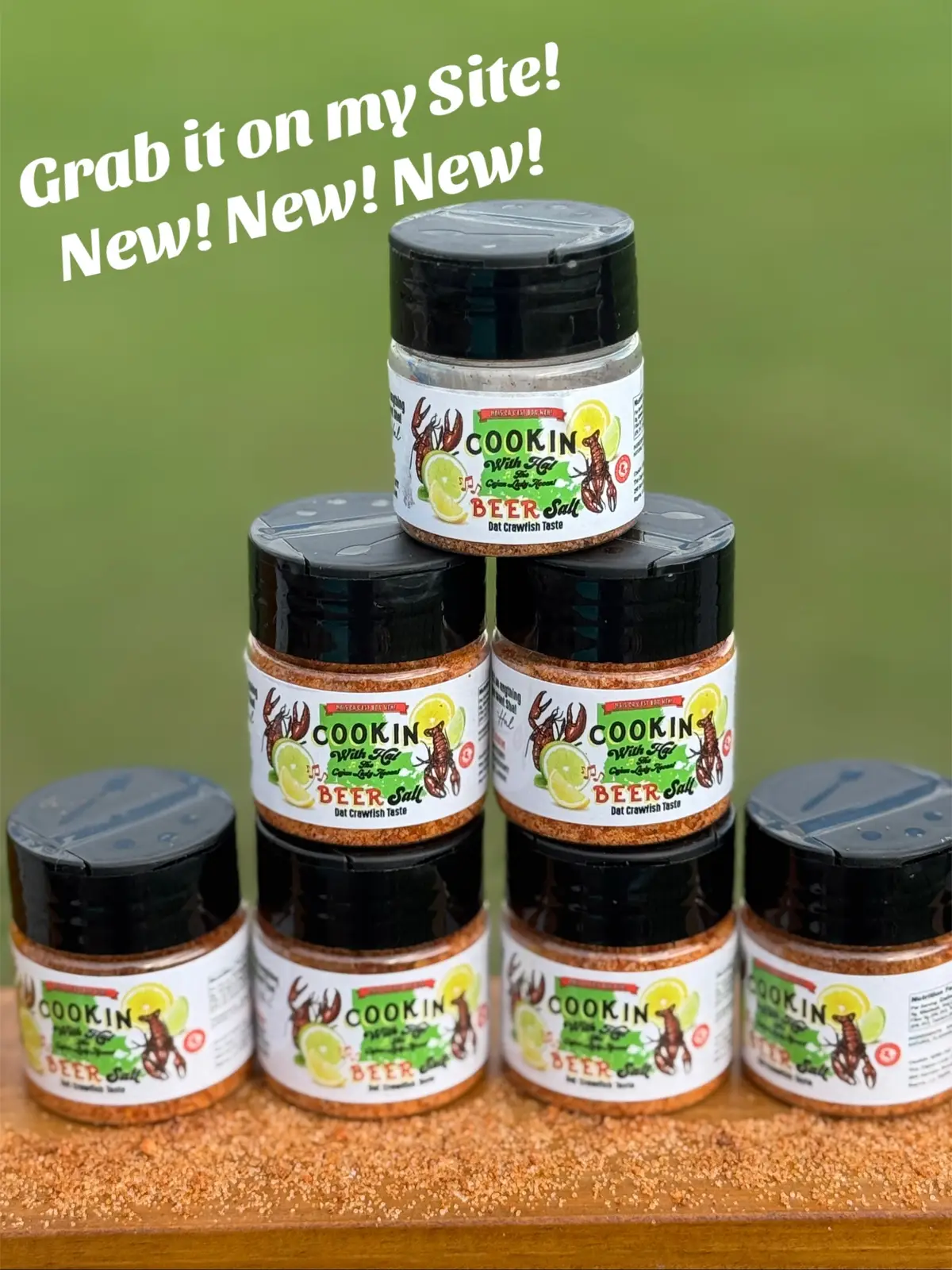 New release! Please grab my crawfish beer salt on my site! I appreciate y’all’s support so much! 