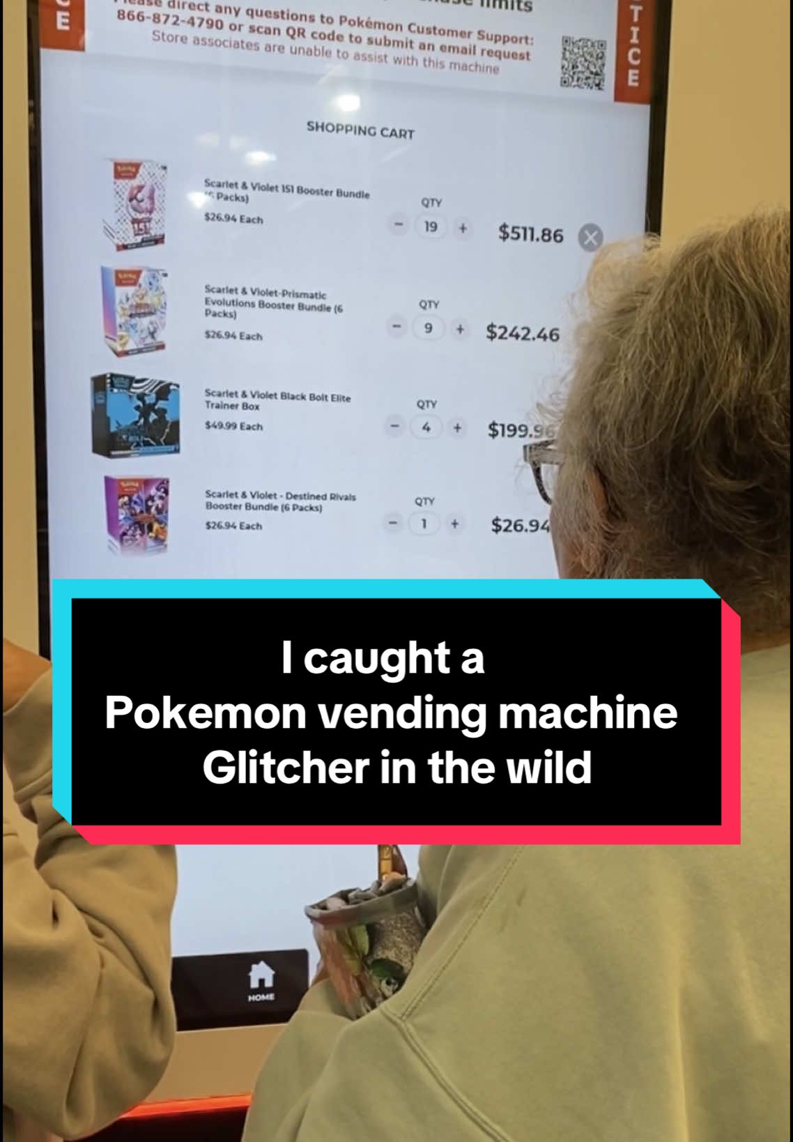 Alert!! Pokémon vending machine Glitcher caught!!  I was heading home and stopped by a Pokémon vending machine and this one was wild.  This lady starts saying the machine was off and she doesn’t know what happened. Then she said that the worker turned on the machine and it all magically appeared. I know that was BS because if that happens not all products release lol She then says are we gonna fight?! lol umm no I was so calm in my tone (perhaps maybe a bit sarcastic but I count help it). She then says we can work out a deal if you delete the video. I’m kindly say I’ll wait to see if there is anything available (which I know there won’t be ). She then says it will probably disappear.. I wonder how she know a that 🙄  Funny how she said she just stumbled across it but had her bag ready like she had done this before. At the end I can confirm she indeed did glitch it her “oh no what happened” to my “you Glitcher it” that’s what happened.  This will indeed be fun for TikTok lol  At least I kept my integrity and my three booster packs 😭 #pokemon #pokemoncards #pokemontiktok #pokemoncommunity #pokemoncollector #pokemontcg #pokemonpulls #pokemonhunting #pokemonhunting #fyp #explore #pokemonvendingmachine #CerealCerdik 