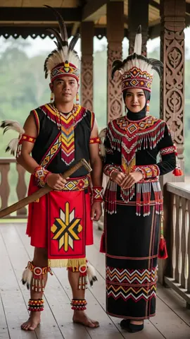 Tema baju adat Dayak, #chatgpt #bajuadat #fotocouple #promptchatgpt 