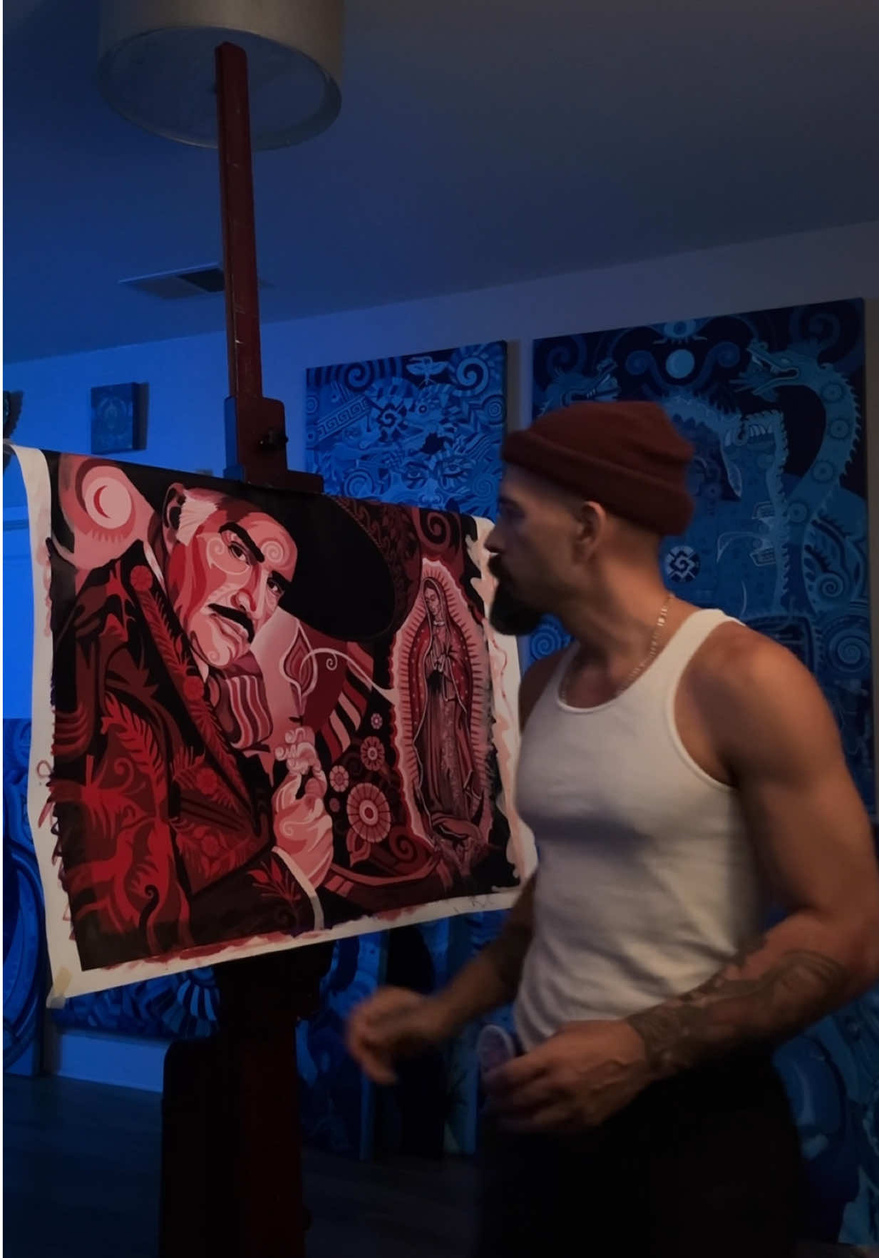 Pintando todo Rojo 🌹 #VicenteFernandez #virgendeguadalupe  rahazul.com