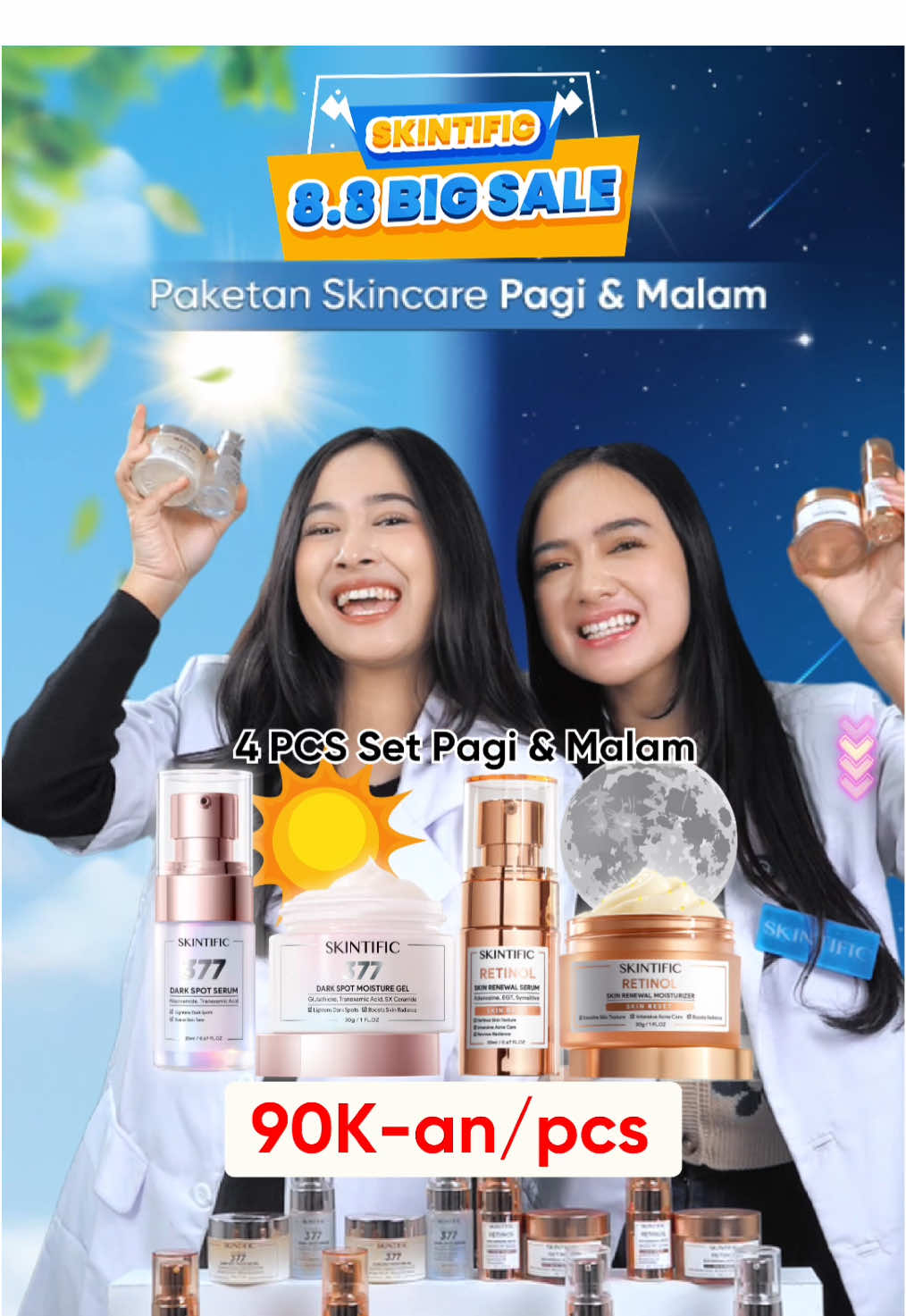 🌻 SKINTIFIC 8.8 BIG SALE  Glow up gak harus mahal! Brighten your skin & confidence bareng combo set ini! 😍 Bantu pudarkan darkspot dan tingkatkan kualitas kulit kamu! Checkout sekarang di Skintific TikTok Live🩵 #skintific #symwhite377darkspotemoisturizer #darkspot #mencerahkan #symwhite377 #diskonskintific  #88bigsale 
