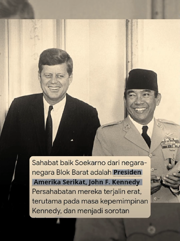 Amerika adalah sahabat dekat Indonesia era Presiden Soekarno #soekarno #johnfkennedy #sahabat #masalalu #indonesia #amerika #majuterus 