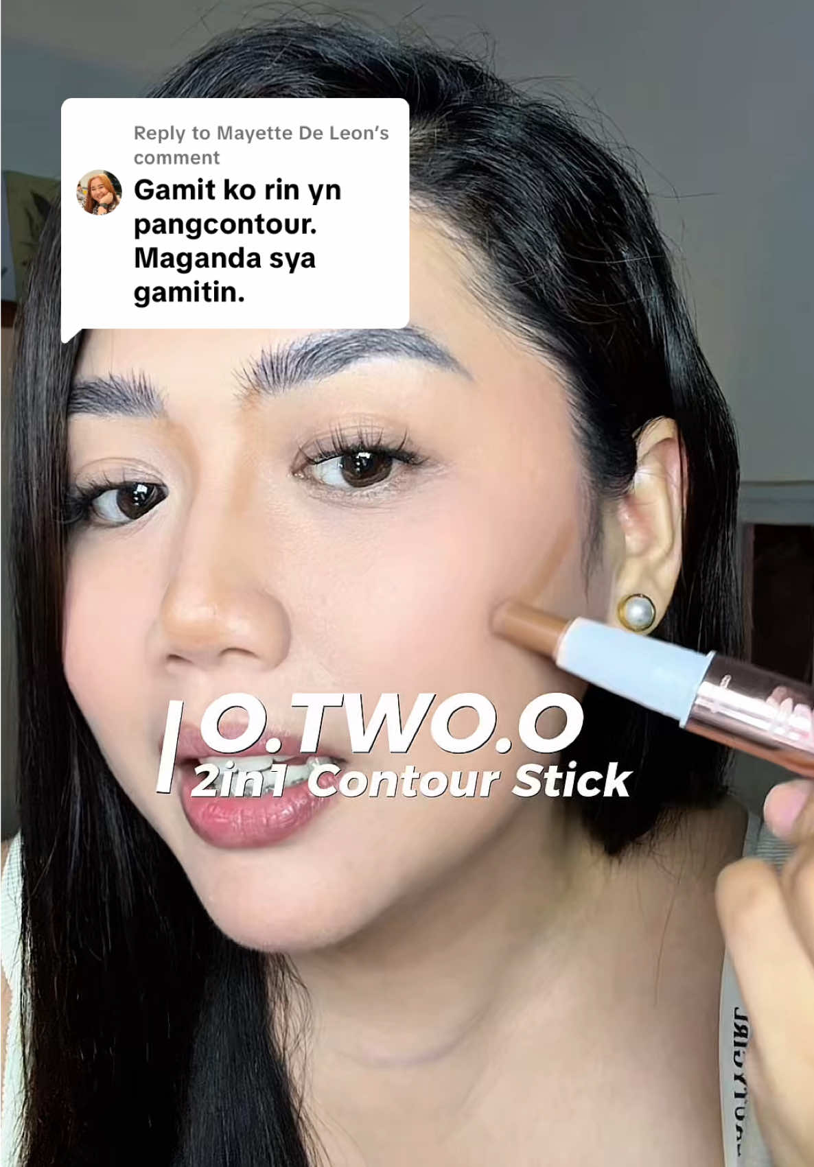 Replying to @Mayette De Leon pak! hindi lang noseline! pang face contour din!  #otwoo #contourstick #nosecontour #noseline #contourandhighlight 