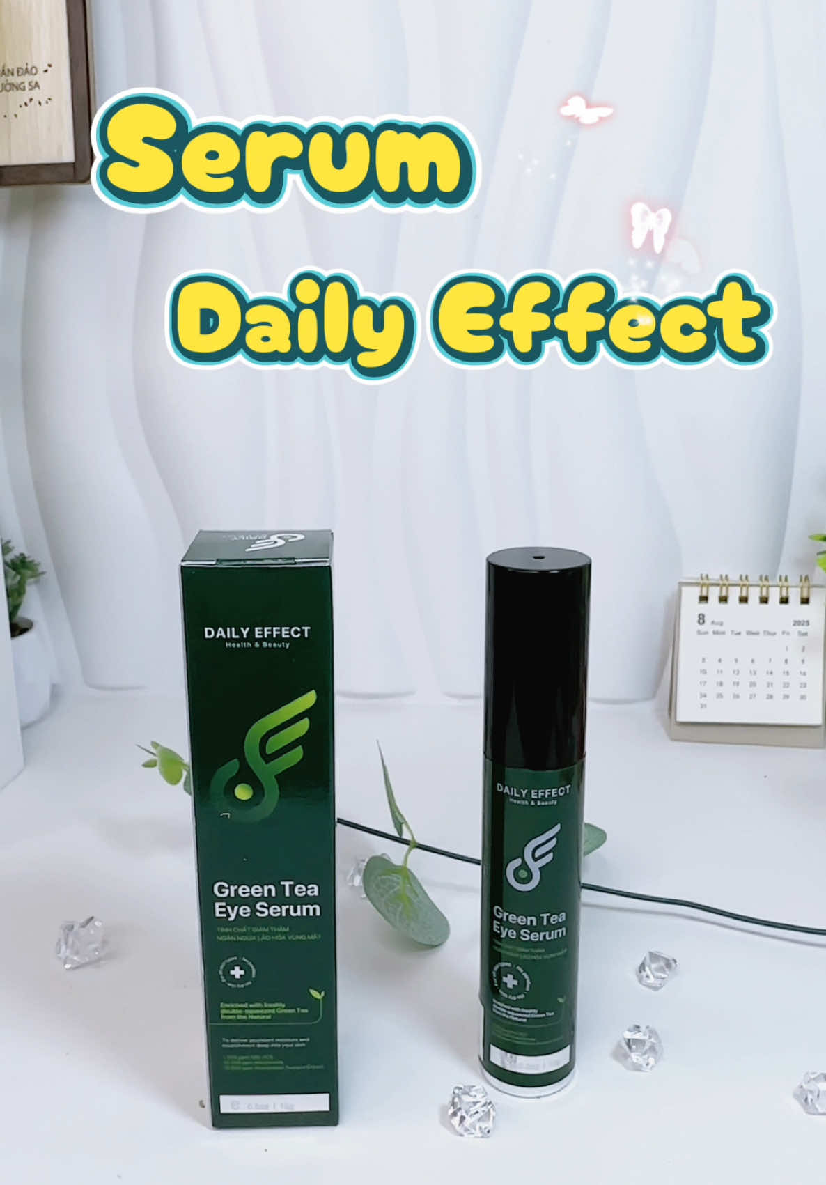 Gi.ảm quầng thâm mắt, Làm xẹp bọng mắt, giúp đôi mắt trông tươi tắn và khỏe khoăn hơn##dailyeffect #skincare #duongam ##traxanh #greentea #YênNhiUnbox8497 #fyp #foryou 