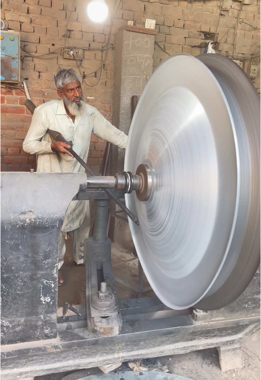 Old man making stainless steel satellites dish in local factory handmade skill #unitedstates #australia #shortvideos #seeskills 