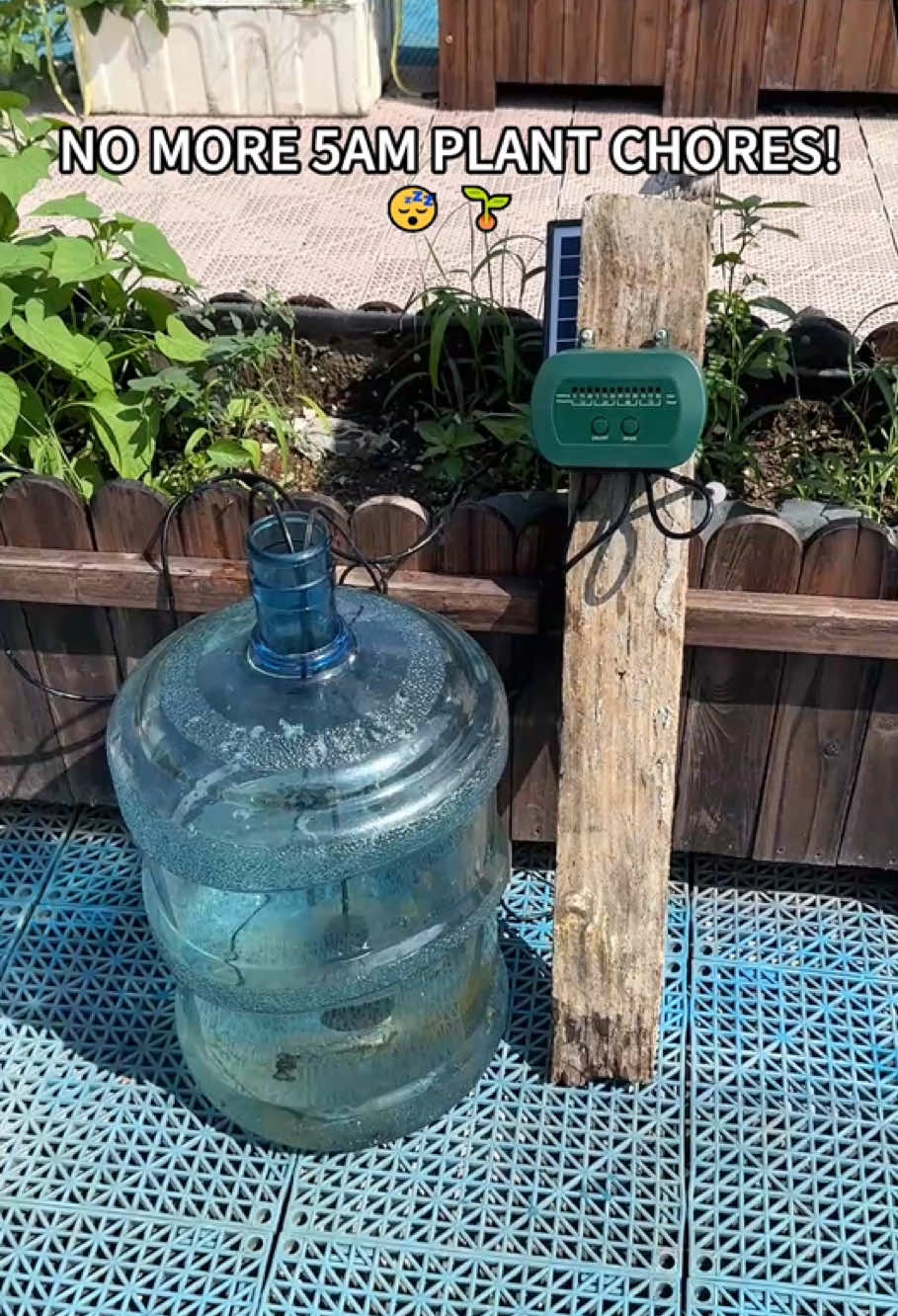 hands free-watering your garden#gardentok #gardeninghacks #gardeningtips #solarirrigation #solarirrigationsystem  #selfwatering #selfwateringgarden #tiktokshopmothersday