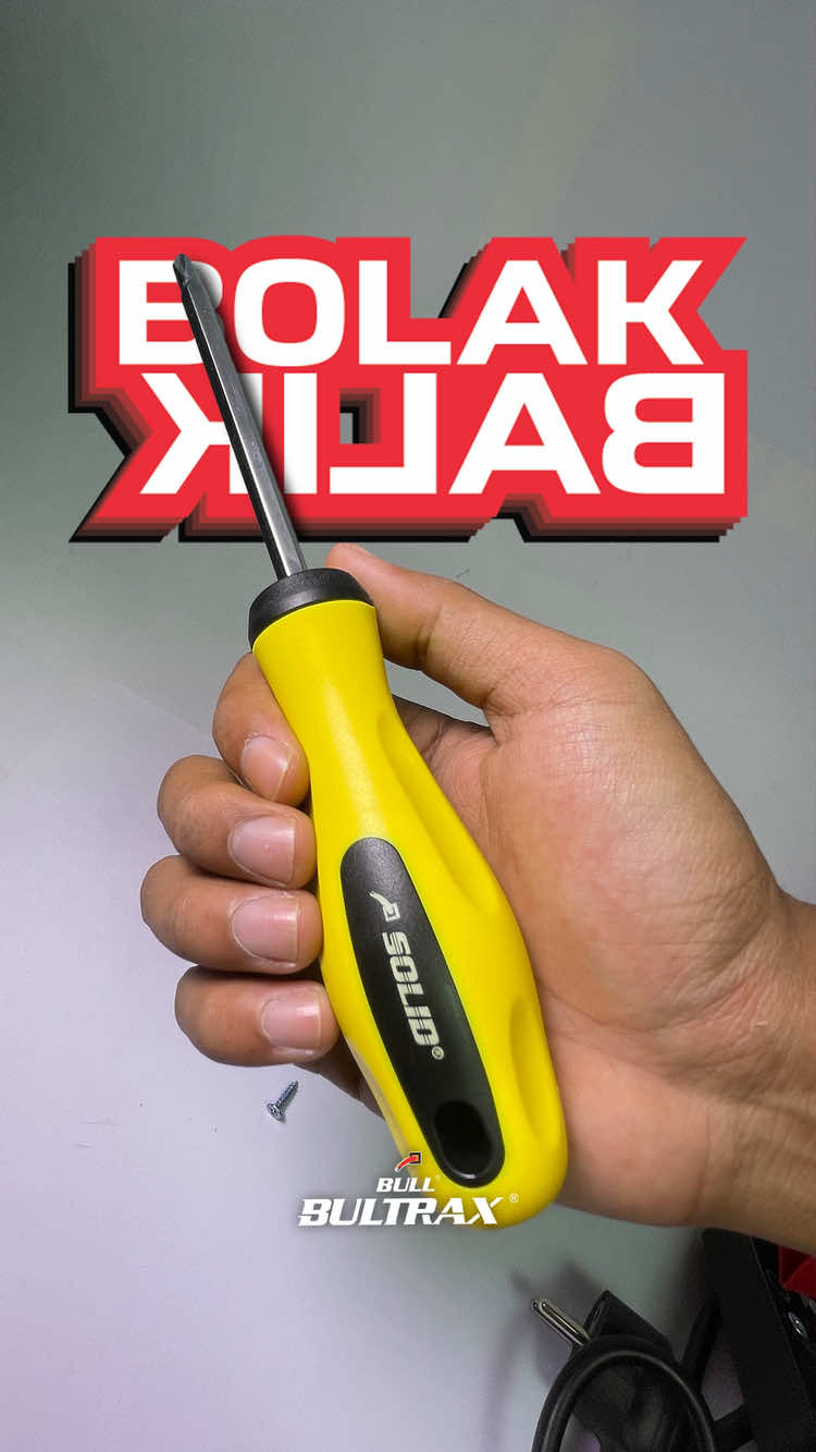 Bull Solid Obeng Bolak-Balik SLSD02-412 hadir dengan 2 mata (plus & minus) dengan ujung magnet kuat yang siap membantu segala pekerjaan kamu😆 Dapatkan sekarang hanya di Bultrax!🛍️ #pakebultraxaja #obengmagnet #peralatantukang #handtool 
