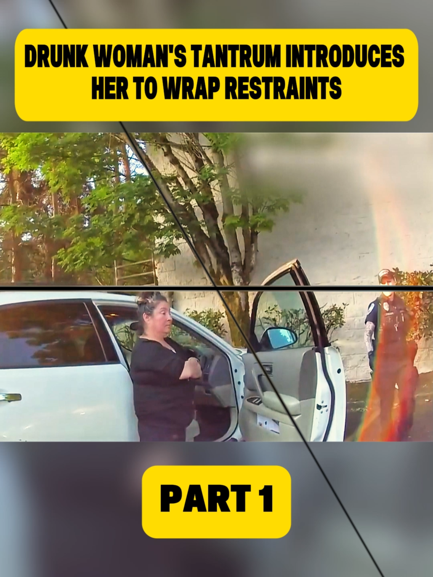 Drunk Woman's Tantrum Introduces Her to WRAP Restraints #cop #police #copsoftiktok #policeoftiktok